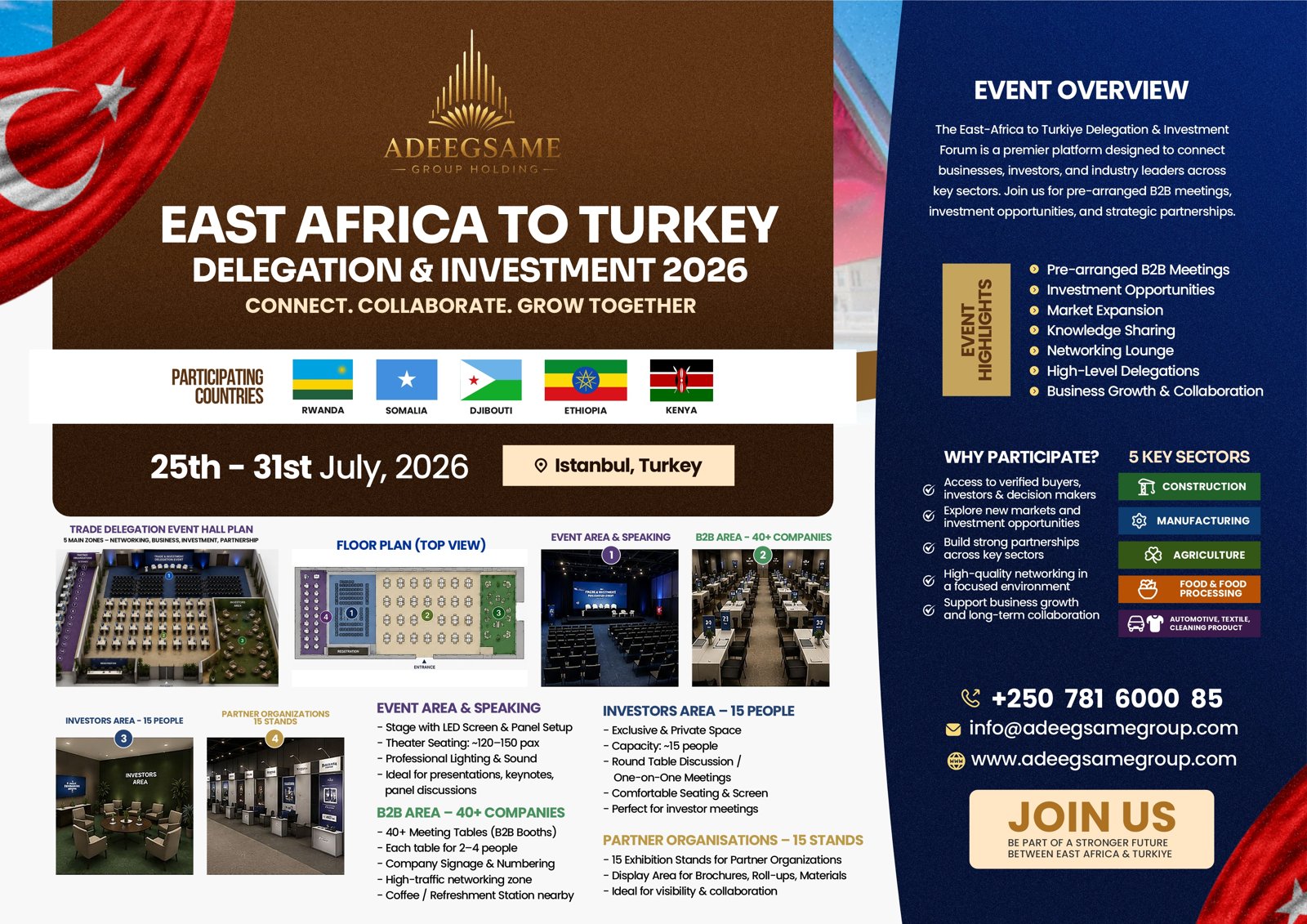 East Africa to Turkey Delegation & Investment Forum 2026 flyer